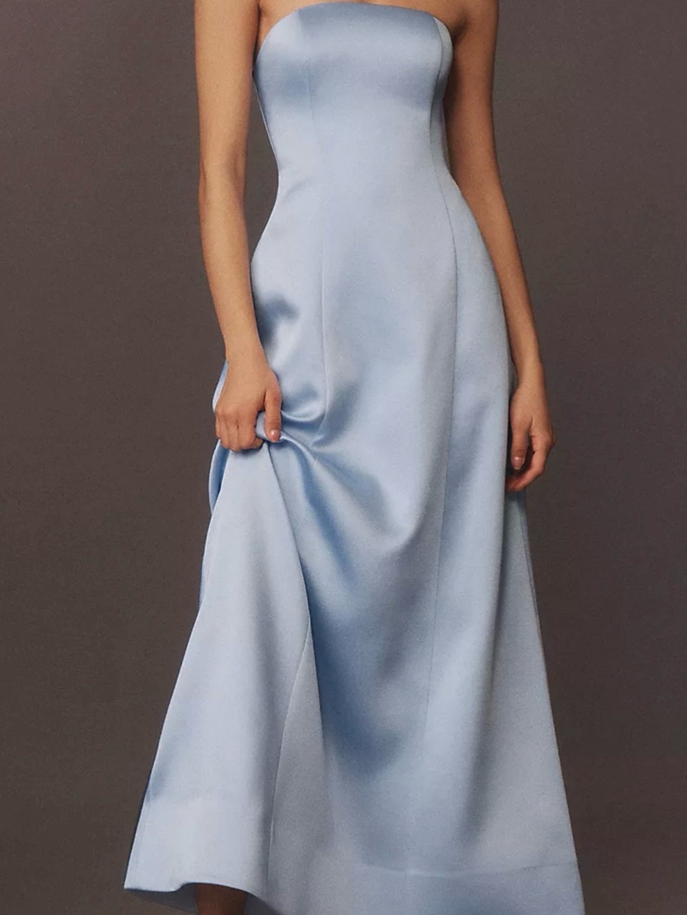 Strapless Light Blue Evening Gown xxl
